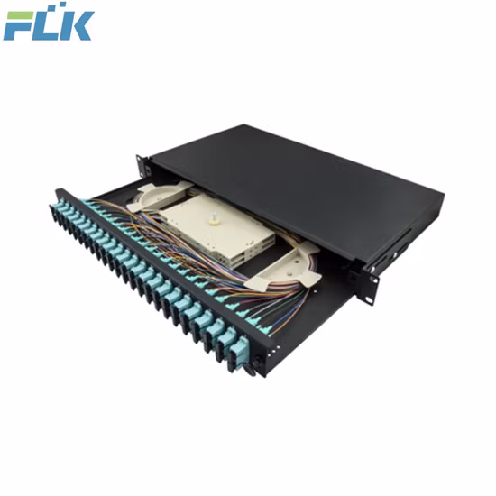 Optical Fiber Rack Mount 24 Sc Dx Patch Panel Enclosure Sliding Type 19-Inch 1u