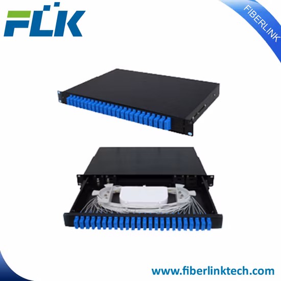 Optical Fiber Rack Mount 24 Sc Dx Patch Panel Enclosure Sliding Type 19-Inch 1u