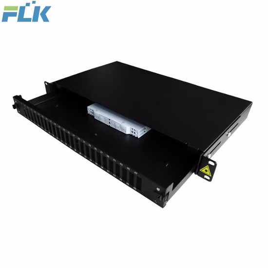 Optical Fiber Rack Mount 24 Sc Dx Patch Panel Enclosure Sliding Type 19-Inch 1u