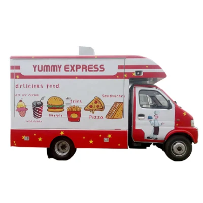 거리에서 아침 식사/간식/아이스크림을 판매하는 이동식 거리 패스트푸드 트럭